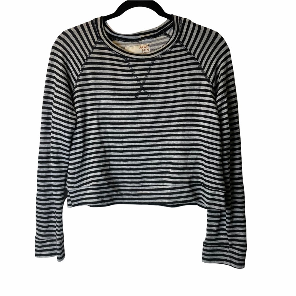 JACKSON ROWE cropped stripped long sleeve size sm